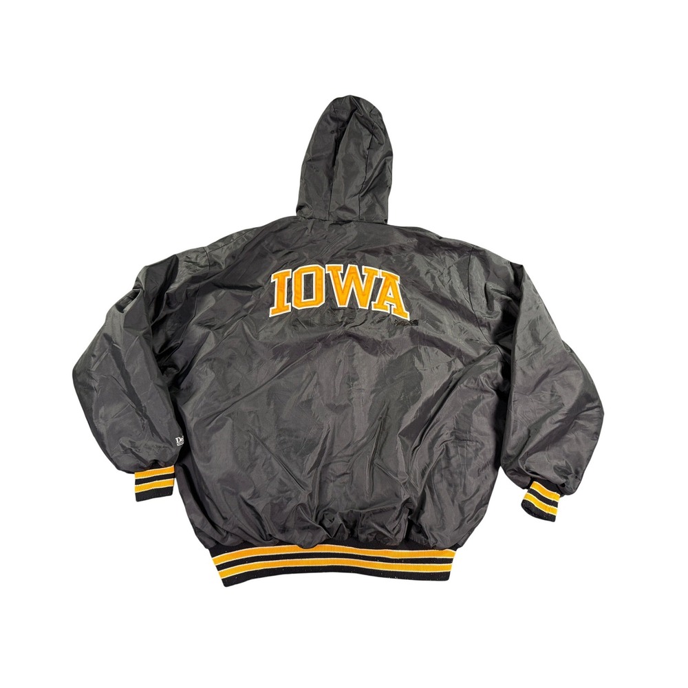 Vintage DeLONG Windbreaker Pullover Mens 2XL Black Iowa Hawkeyes‎ NCAA Quarter